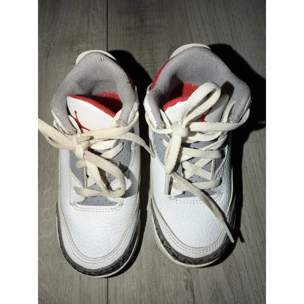 Nike Air Jordan 3 Retro Fire‎ Red White Cement Size 8c DM0967-160 GS